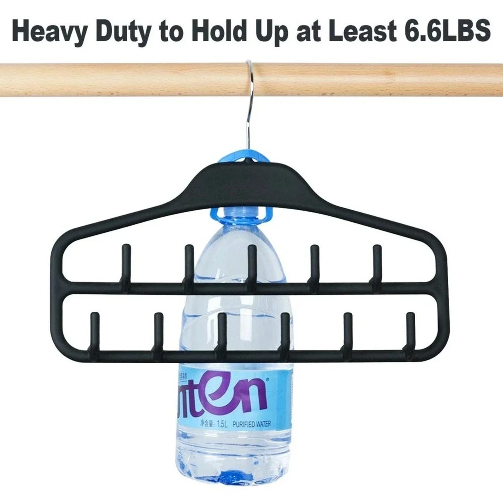 Black Multi-Hook Belt Tie‎ Scarf Accessory Closet Organizer Hanger 11 Hooks